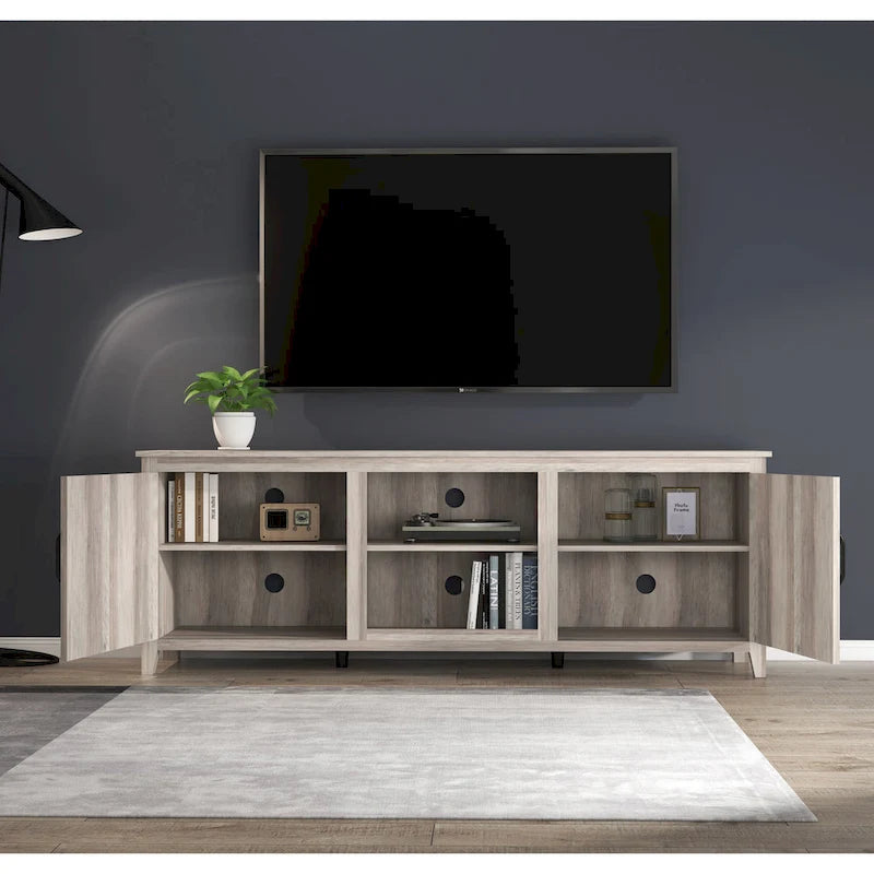 Mobile TV da 70" con ante e vani a giorno per TV fino a 60"