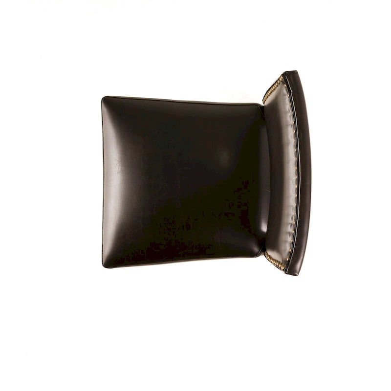 30.5" Sgabello da bar moderno con schienale in pelle, seduta imbottita, finiture con borchie, gambe in legno massello per bar, sala da pranzo, soggiorno, caffè