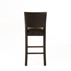 30.5" Sgabello da bar moderno con schienale in pelle, seduta imbottita, finiture con borchie, gambe in legno massello per bar, sala da pranzo, soggiorno, caffè