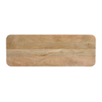 Consolle da ingresso moderna in legno massello con design a coste e contenitore