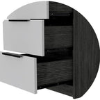 Cassettiera moderna in legno a 5 cassetti con guide e maniglie in metallo