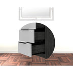 Cassettiera moderna in legno a 5 cassetti con guide e maniglie in metallo
