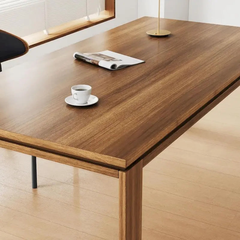 Tavolo da pranzo in legno massello moderno di metà secolo da 62,99 pollici per 4-6 persone