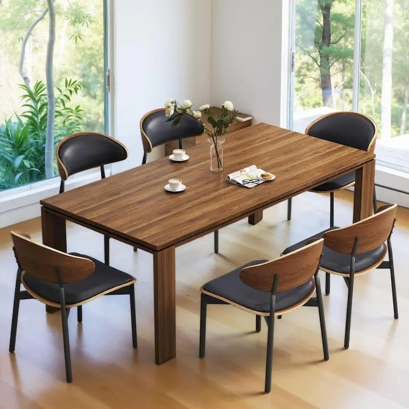 Tavolo da pranzo in legno massello moderno di metà secolo da 62,99 pollici per 4-6 persone