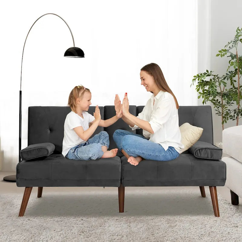 Divanetto piccolo da 60" – Divano letto convertibile 3-in-1 carino
