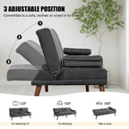 Divanetto piccolo da 60" – Divano letto convertibile 3-in-1 carino