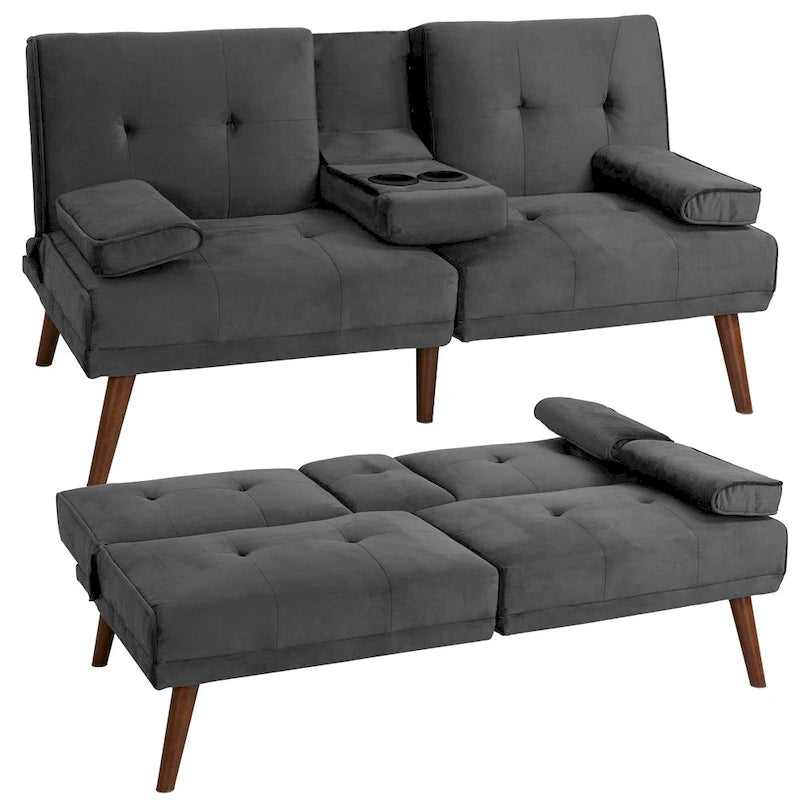 Divanetto piccolo da 60" – Divano letto convertibile 3-in-1 carino