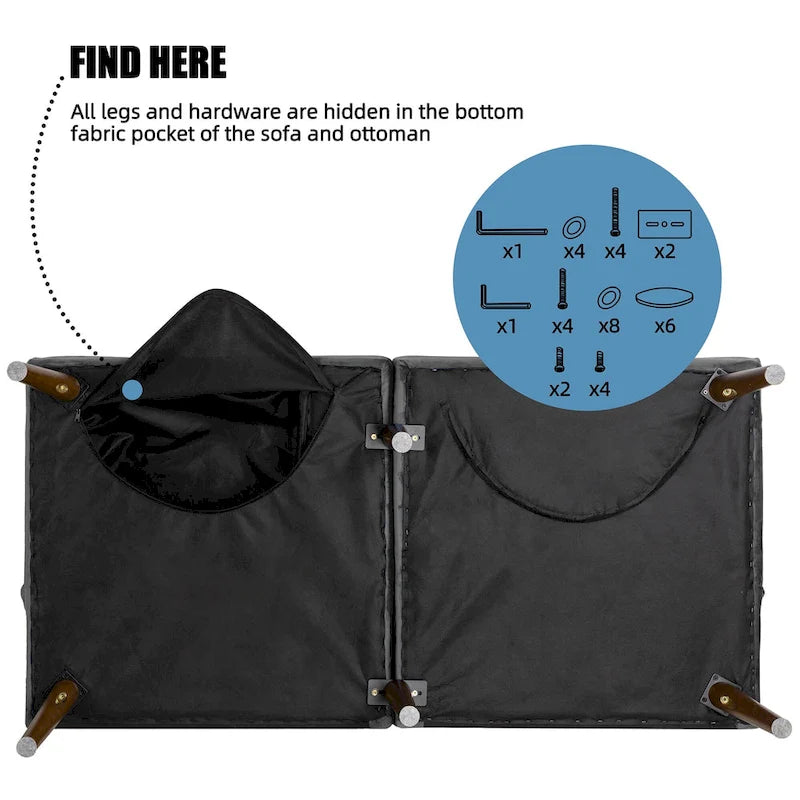 Divanetto piccolo da 60" – Divano letto convertibile 3-in-1 carino