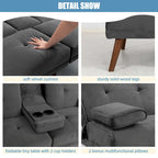 Divanetto piccolo da 60" – Divano letto convertibile 3-in-1 carino