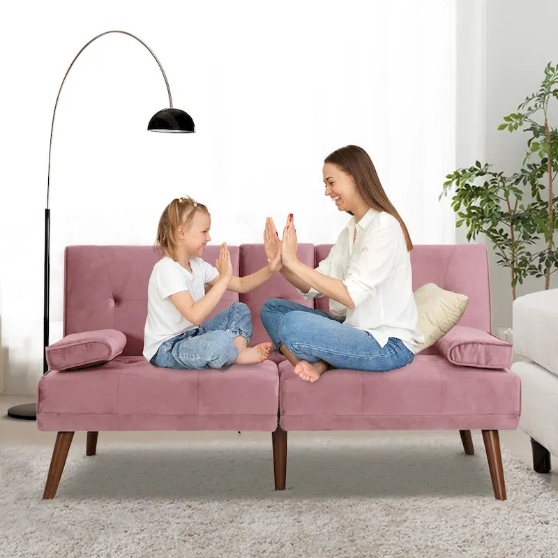 Divanetto piccolo da 60" – Divano letto convertibile 3-in-1 carino