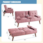 Divanetto piccolo da 60" – Divano letto convertibile 3-in-1 carino