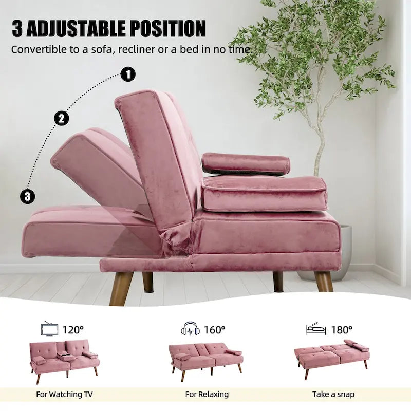 Divanetto piccolo da 60" – Divano letto convertibile 3-in-1 carino