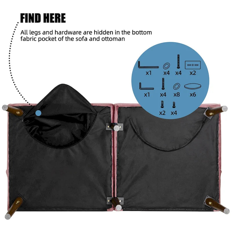 Divanetto piccolo da 60" – Divano letto convertibile 3-in-1 carino