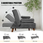 Divanetto piccolo da 60" – Divano letto convertibile 3-in-1 carino