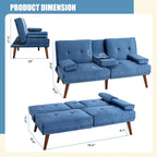 Divanetto piccolo da 60" – Divano letto convertibile 3-in-1 carino