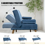 Divanetto piccolo da 60" – Divano letto convertibile 3-in-1 carino