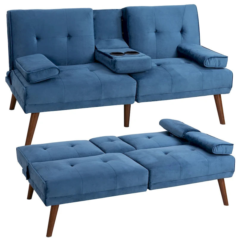 Divanetto piccolo da 60" – Divano letto convertibile 3-in-1 carino