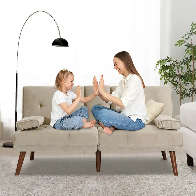 Divanetto piccolo da 60" – Divano letto convertibile 3-in-1 carino