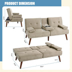 Divanetto piccolo da 60" – Divano letto convertibile 3-in-1 carino
