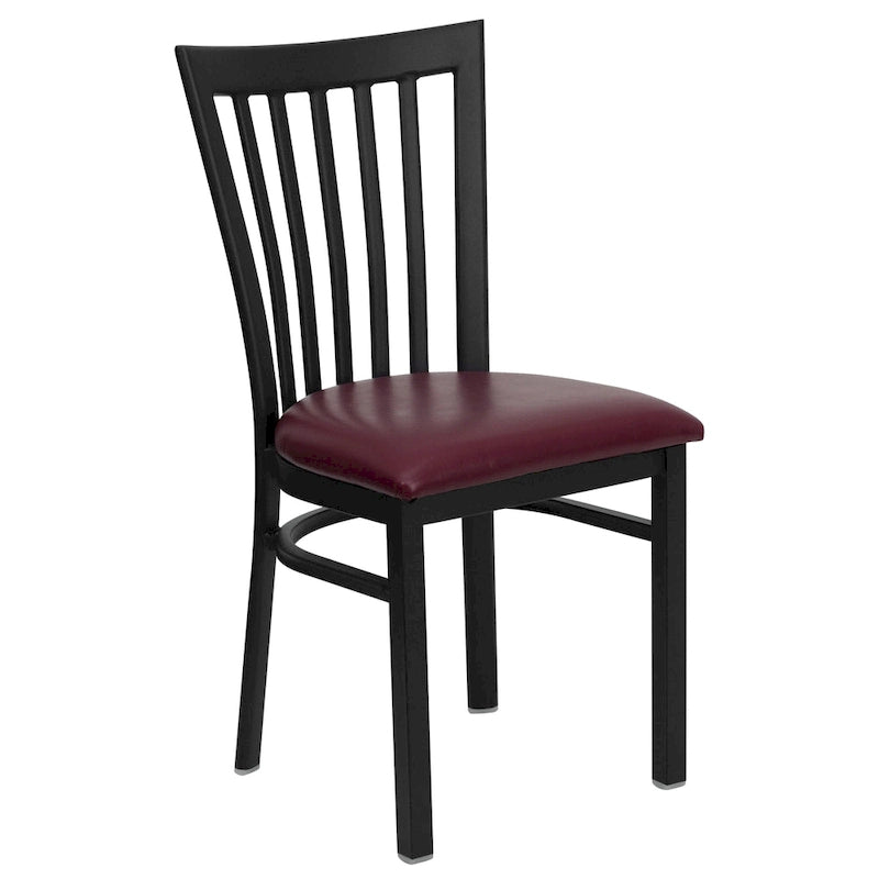 Sedia per ristorante in metallo con schienale a scuola - 17,25 L x 18,75 P x 34,75 H