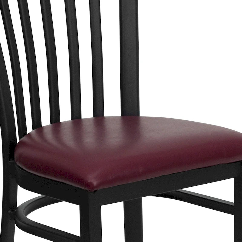 Sedia per ristorante in metallo con schienale a scuola - 17,25 L x 18,75 P x 34,75 H