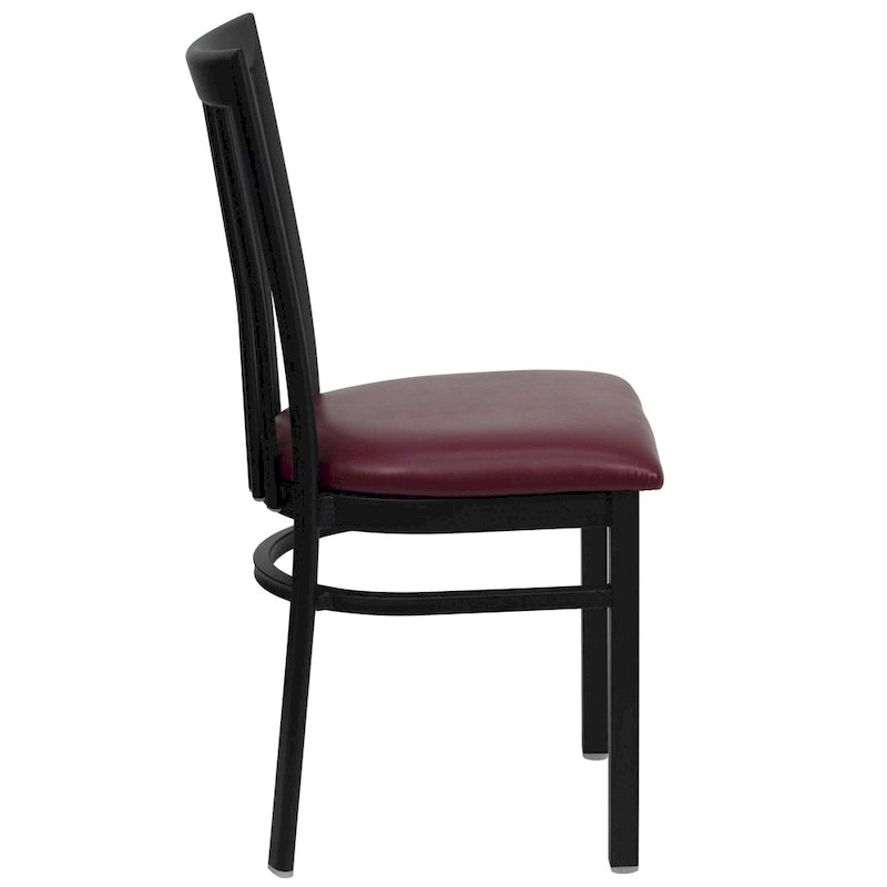 Sedia per ristorante in metallo con schienale a scuola - 17,25 L x 18,75 P x 34,75 H