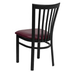 Sedia per ristorante in metallo con schienale a scuola - 17,25 L x 18,75 P x 34,75 H