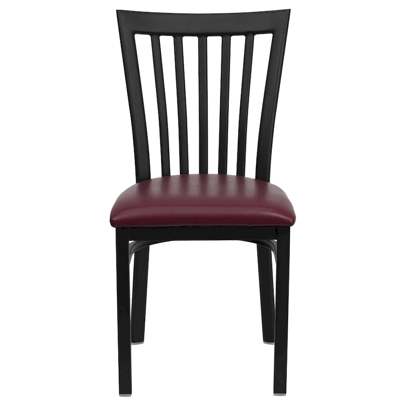 Sedia per ristorante in metallo con schienale a scuola - 17,25 L x 18,75 P x 34,75 H