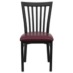 Sedia per ristorante in metallo con schienale a scuola - 17,25 L x 18,75 P x 34,75 H
