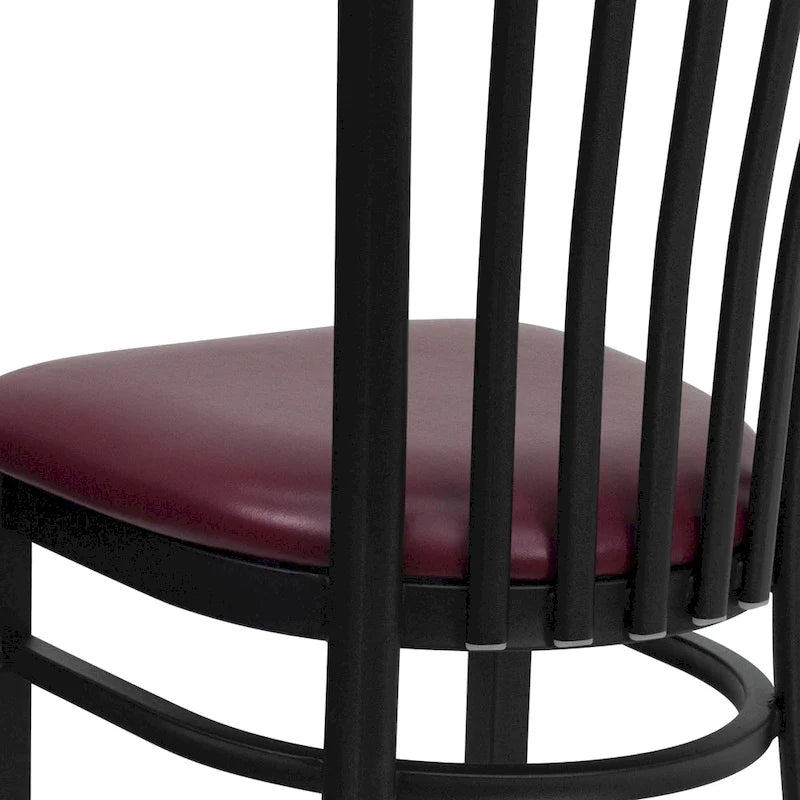 Sedia per ristorante in metallo con schienale a scuola - 17,25 L x 18,75 P x 34,75 H