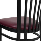 Sedia per ristorante in metallo con schienale a scuola - 17,25 L x 18,75 P x 34,75 H