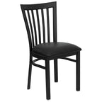 Sedia per ristorante in metallo con schienale a scuola - 17,25 L x 18,75 P x 34,75 H