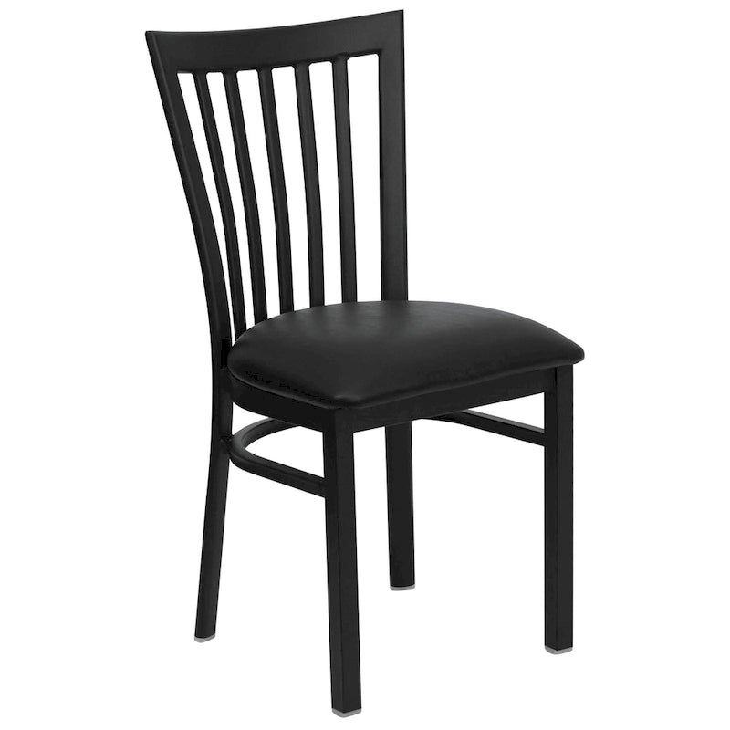 Sedia per ristorante in metallo con schienale a scuola - 17,25 L x 18,75 P x 34,75 H