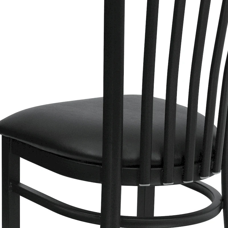 Sedia per ristorante in metallo con schienale a scuola - 17,25 L x 18,75 P x 34,75 H