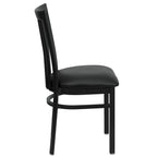 Sedia per ristorante in metallo con schienale a scuola - 17,25 L x 18,75 P x 34,75 H