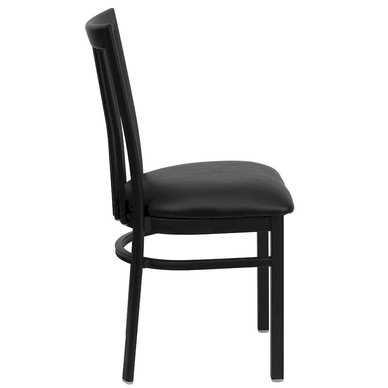 Sedia per ristorante in metallo con schienale a scuola - 17,25 L x 18,75 P x 34,75 H