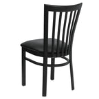 Sedia per ristorante in metallo con schienale a scuola - 17,25 L x 18,75 P x 34,75 H
