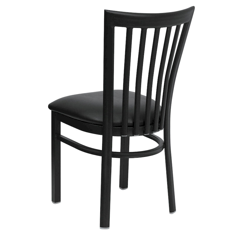 Sedia per ristorante in metallo con schienale a scuola - 17,25 L x 18,75 P x 34,75 H