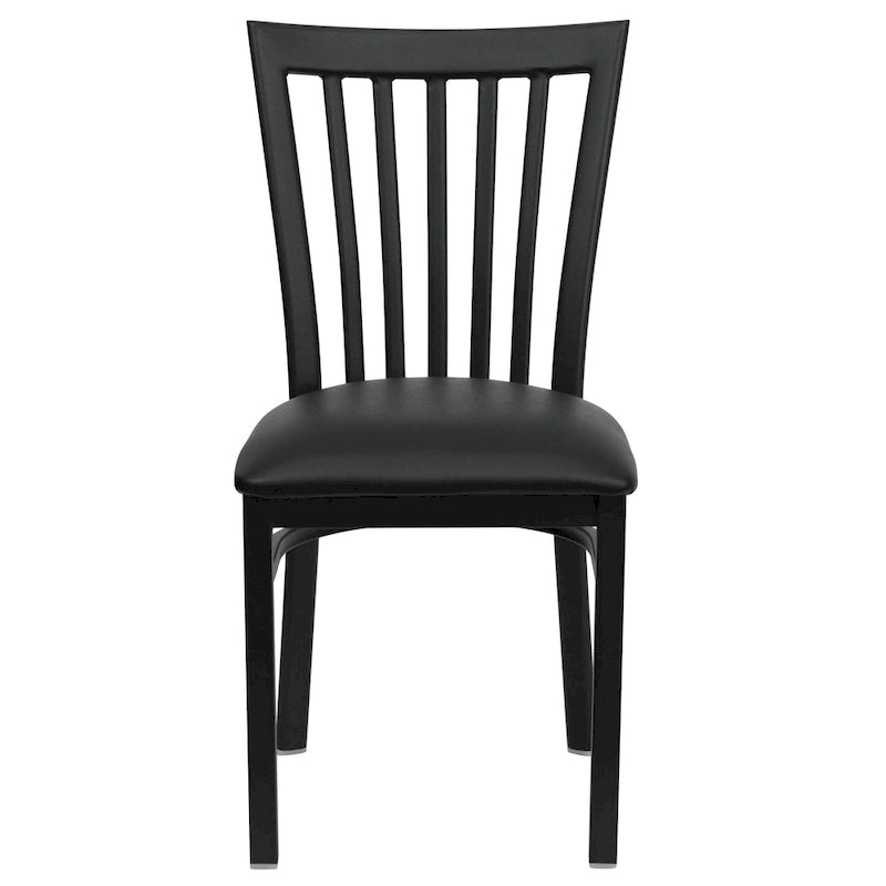 Sedia per ristorante in metallo con schienale a scuola - 17,25 L x 18,75 P x 34,75 H