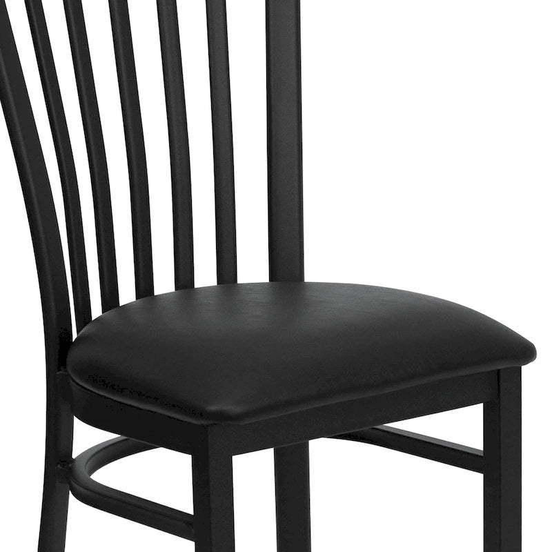 Sedia per ristorante in metallo con schienale a scuola - 17,25 L x 18,75 P x 34,75 H