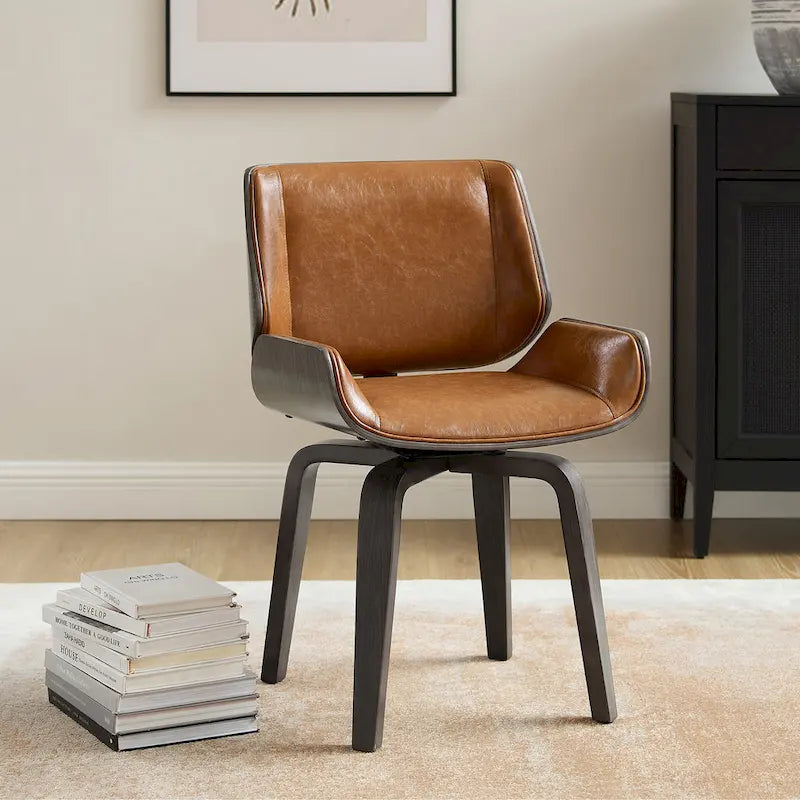 Poltrona girevole di design Mid-Century Modern – Similpelle