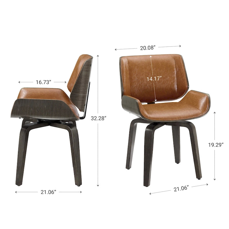 Poltrona girevole di design Mid-Century Modern – Similpelle