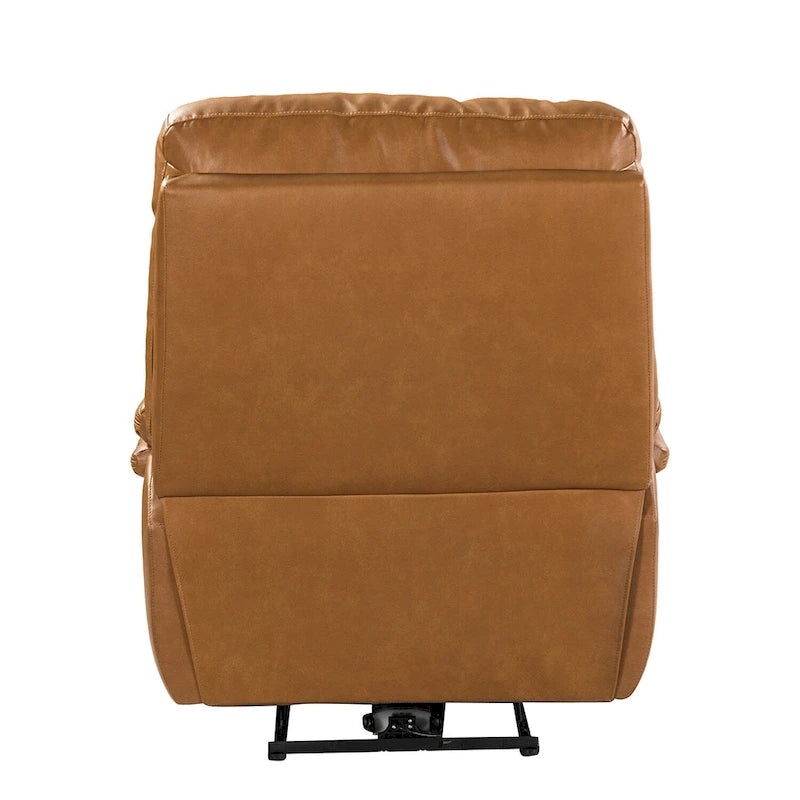 Poltrona reclinabile elettrica in vera pelle con cuscino lombare e porta USB