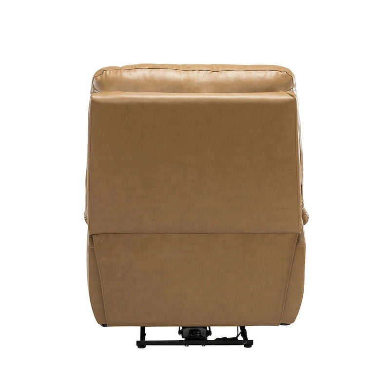 Poltrona reclinabile elettrica in vera pelle con cuscino lombare e porta USB