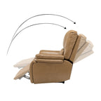 Poltrona reclinabile elettrica in vera pelle con cuscino lombare e porta USB