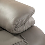 Poltrona reclinabile elettrica in vera pelle con cuscino lombare e porta USB
