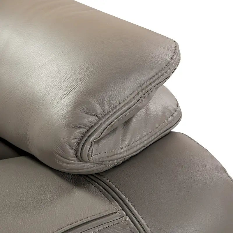 Poltrona reclinabile elettrica in vera pelle con cuscino lombare e porta USB