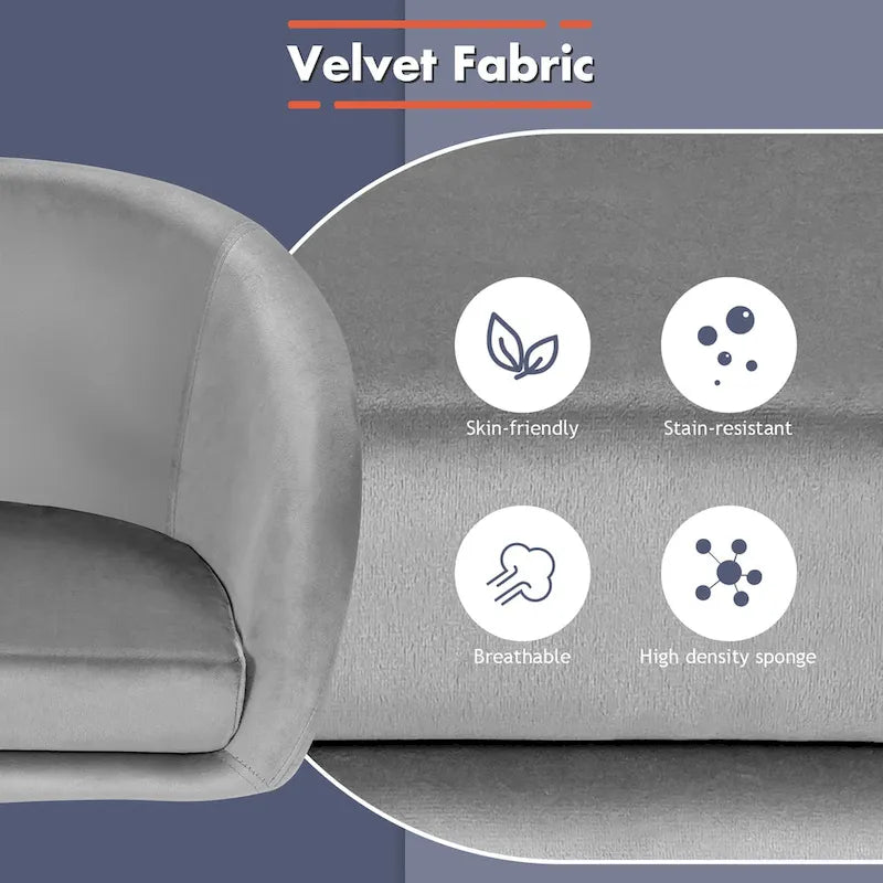 Sedia da trucco regolabile in altezza Sedia da salotto moderna girevole in velluto