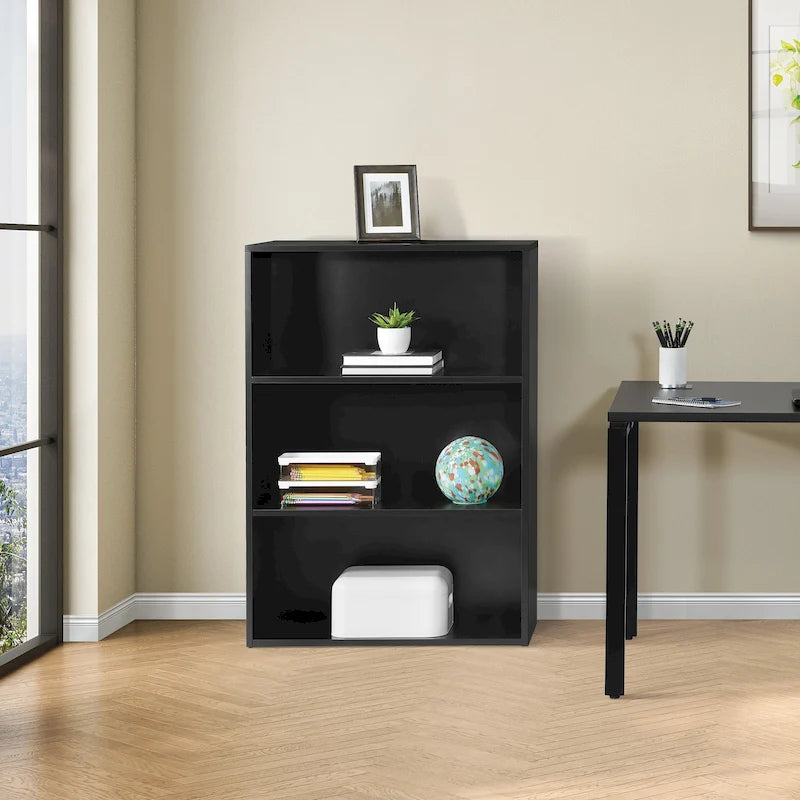 Libreria a 3 ripiani da 48 pollici – Laminato nero o bianco