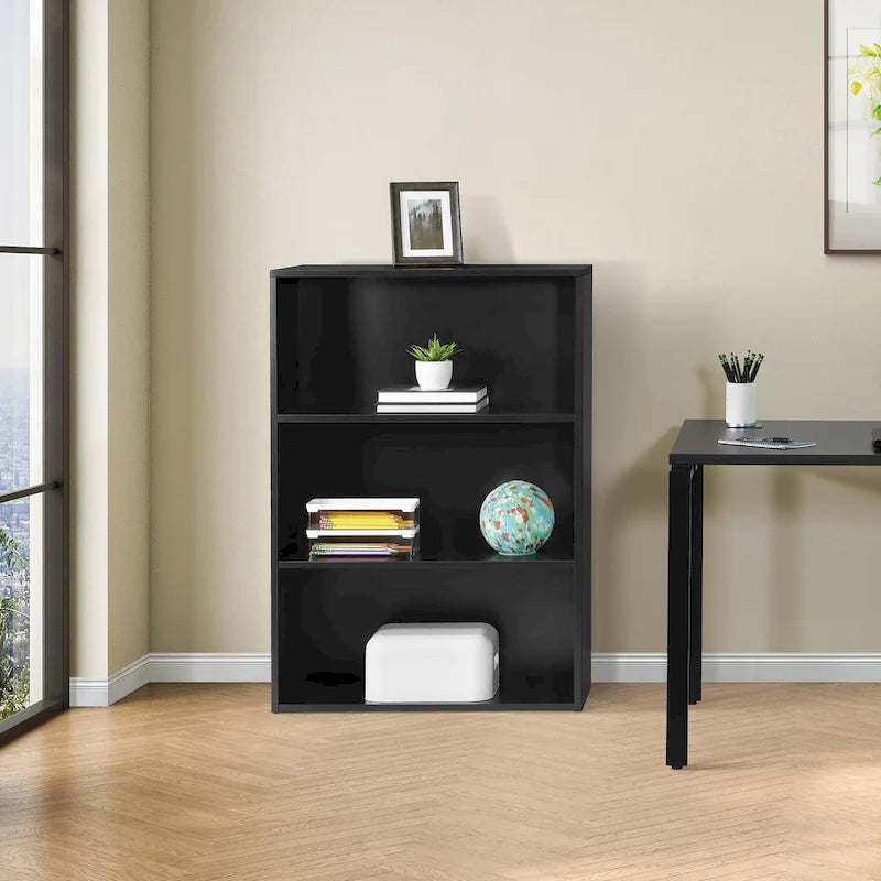 Libreria a 3 ripiani da 48 pollici – Laminato nero o bianco